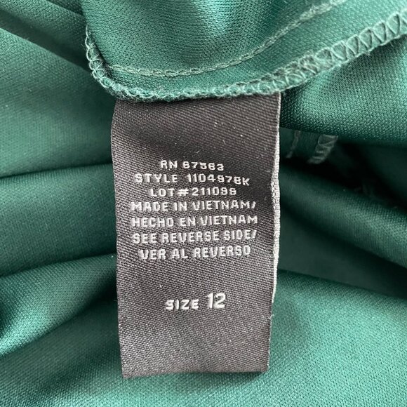 SLNY Green Velvet Dress Rhinestone Embellished Beaded Rhinestone Necklace 3/4 - Picture 6 of 10